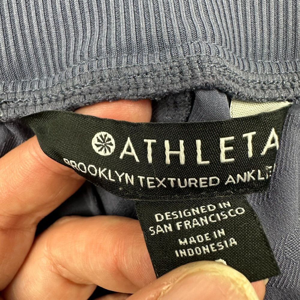 Athleta Brooklyn Textured Ankle Pants Women's 22 Animal Print Medieval Violet - Picture 12 of 15